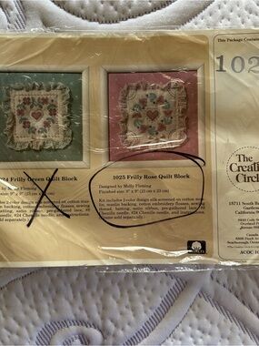 The Creative Circle “Frilly Rose Quilt Block” Embroidery and Cross Stitch